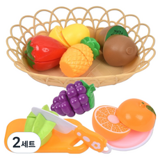 OZ TOY 手提籃切切樂家家酒廚房玩具水果組 3307-3, 混合顏色, 2套