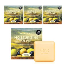 온더바디 더내추럴 모이스처 비누 올리브향, 90g, 4개입