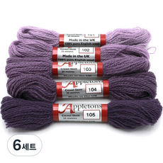 JoyJasu Appleton 羊毛繡線 5件組, 6套, 101, 102, 103, 104, 105