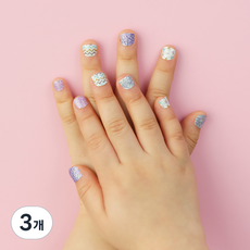 Bong Bong Friends Nail Friends Bong Bong 3~7歲兒童用黏貼式美甲, 亮片紫色, 3個