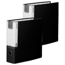 Heemang D型環合成紙板活頁夾 5cm 3孔, 黑色, 2個