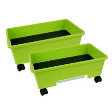 플라팜 베란다 바퀴포함 이동식 텃밭화분 20L 2p, 그린, 2개