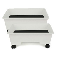 플라팜 베란다 바퀴포함 이동식 텃밭화분 20L 2p, 화이트, 2개