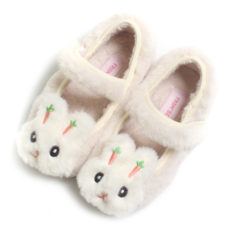 FROM'BEBE 女童Shany兔子貂絨毛LED平底鞋