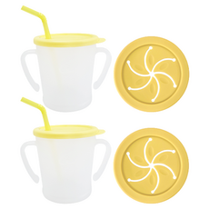 아가프라 매직스낵컵 + 뚜껑, 300ml, 2세트, 옐로우