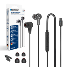 BLAUPUNKT 德國藍寶 Hi-Fi高音質Galaxy iPhone適用Type-C內置型有線耳機, 黑色, BLP-WE231KAW