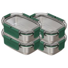 STENLOCK 史丹利 Most SE不鏽鋼密封保鮮盒 British Green, 4個, 保鮮盒 200ml