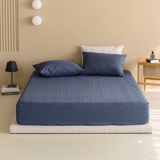 The Zari Fresh Pure絎縫透氣床包, 純灰藍色