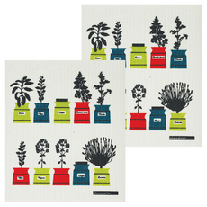 SCAN MOM 瑞典抹布Almedal小花盆, 2個, 萊姆