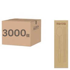 Food Print Tech 獨立包裝牛皮紙餐具套, 3000個