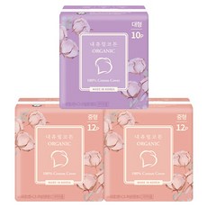 Natural Cotton 棉質新款纖薄衛生棉 M號 12片*2包+L號 10片, 1組