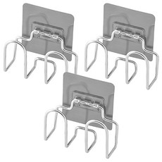 壁掛鍋蓋架 免打孔 不鏽鋼 多用途, 銀色, 3個