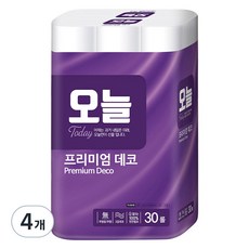 오늘 프리미엄 3겹 데코 화장지, 30m, 30개입, 4개