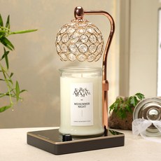 Candle Department Store Bijou融蠟燈+大豆蠟燭750g套組, 仲夏之夜, Bijou玫瑰金黑色