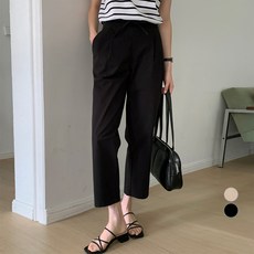 AFINAR 半鬆緊帶棉質奇諾九分褲