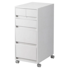 ONE HOUSE 麥樂移動式直角抽屜置物收納櫃 D組 2抽2矮1高 OH-R118-4, 白色