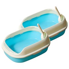 寵物夢工廠 半封閉糖果貓砂盆, 天藍色, 2個