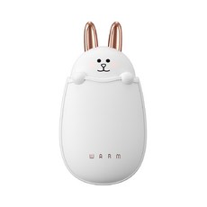 miWORKS 米沃 可愛動物造型暖手寶, 4000mAh電池, Type-C接口, 白兔