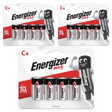 Energizer 勁量 Max 鹼性 C 型電池, 3個