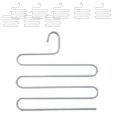 SM 韓國 A 型多用途 5 步褲衣架 白色_3 件, 白色, 9入