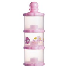 KU.KU Duckbill 酷咕鴨 獨立式副食品奶粉罐, 三層, 可微波消毒, 耐高溫, 粉色, 1個