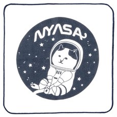 NEKONOBA 超細纖維手帕毛巾 字宙貓 NYASA 寵物用 日本製, 1個, 白色