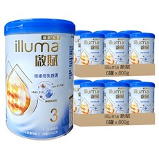illuma 啟賦 幼兒成長專用配方奶粉 3號 HMO 1~3歲, 800g, 1罐, 12罐