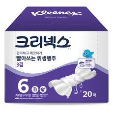 Kleenex 3 層優質 20 條可洗衛生巾, 20張, 6捲