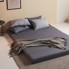 RAUM 매트리스 토퍼 + 베개커버 2p + 솜 2p 세트, 차콜, 11cm