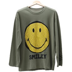 여성용 라라온 라힛 스마일 프린팅 긴팔티