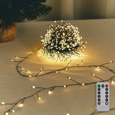 蜈蚣燈泡 LED 燈串 USB 800燈 + 遙控器組合, 暖白光(燈串), 黑色(遙控器), ONE SIZE, 1套