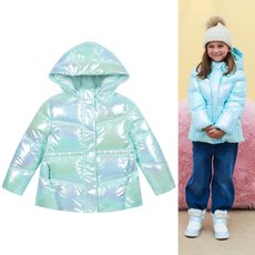 UNITED COLORS OF BENETTON. KIDS 女童款金屬光澤連帽鴨絨外套 QADJP2361
