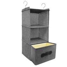 HANEE 3層懸掛式抽屜衣物收納掛袋, 灰色, 1套