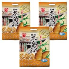 日香 鹽酥冬筍餅, 傳統味新配方胡椒粉鹽酥餅, 獨立包裝 方便食用, 香脆可口 風味絕佳, 下午茶最佳良伴, 180g, 3包