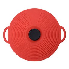 多功能雙耳矽膠鍋蓋 紅色, 小號（24 x 20.4 厘米）, 1個