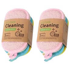 bebehome 雙面海綿菜瓜布 去污海綿, 5個裝, 2組