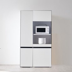 퍼피노 체스 400 주방 광파 수납장 도어형 + 600 렌지대 오픈형 세트 방문설치, 화이트