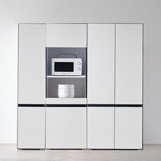 퍼피노 체스 400 주방 광파 수납장 도어형 + 600 렌지대 오픈형 + 800 수납장 도어형 세트 방문설치, 화이트