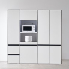 퍼피노 체스 400 주방 광파 수납장 서랍형 + 600 렌지대 오픈형 + 800 수납장 도어형 세트 방문설치, 화이트