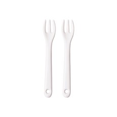 BOWLBOWL 球 球 家庭聚會 茶叉, 有光澤的白色, 2個