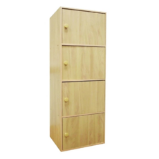 USEFUL DESIGN 悠室屋 四層門櫃,42 x 30 x 118cm,居家收納, 木紋色