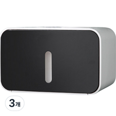 Market Plan 一鍵式免鑽孔衛生紙架盒, 黑色, 3個