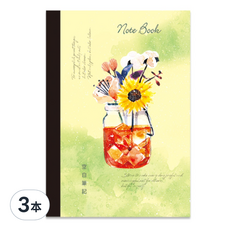 珠友文化 A6再生紙空白筆記 附可撕便條 NB-51173 145 x 101 x 10mm, 3本, 彩色