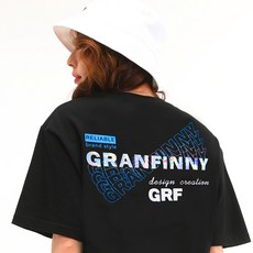 그랜피니 남녀공용 통기성 프리미엄 GRF 홀로그램 반팔 티셔츠 GFBT205