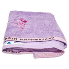 MICKEY MOUSE 米奇 Disney 迪士尼 柔軟波浪米奇米妮浴巾 100%棉 68*132cm, 紫色, 1個