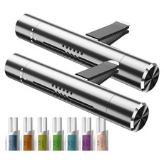 AHOYE 濃淡可調鋁合金車用擴香/香薰 附20根芳香棒, 清新香, 2個