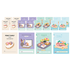 DADA Peanut Family 英文寬格輕薄國小筆記本 2款 x 5入組, 混合顏色, 2套