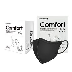 웰킵스 컴포트핏 데일리 새부리형 마스크 중형, 25개입, 1개, 블랙