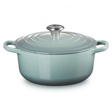 LE CREUSET 鋼頭圓鐵鍋, 20cm, 海洋之花, 1個