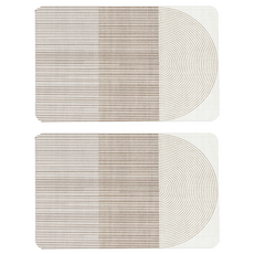 BEAUTY DISPLAY 美得像專櫃 軟珪藻土地墊, 簡約線條 半圓 白色, 2個